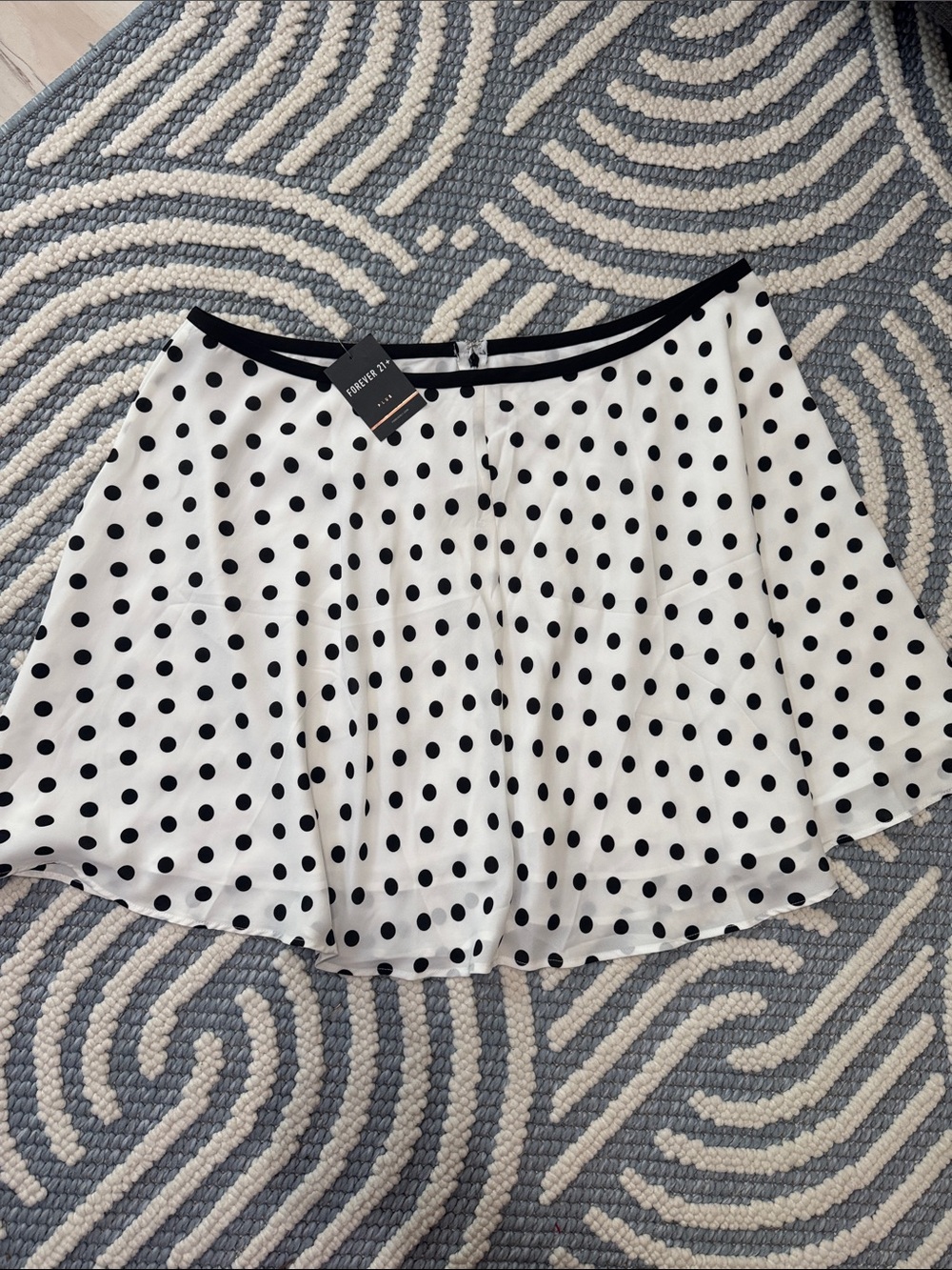 Forever 21+ Polka Dot Mini Skirt 3X NWT Black White A-Line Plus Size